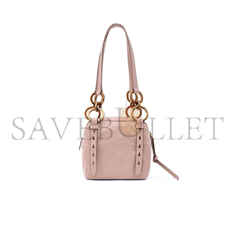 Pra*a dangle leather top-handle mini-bagpowder pink (14.5*14*13.5cm)
